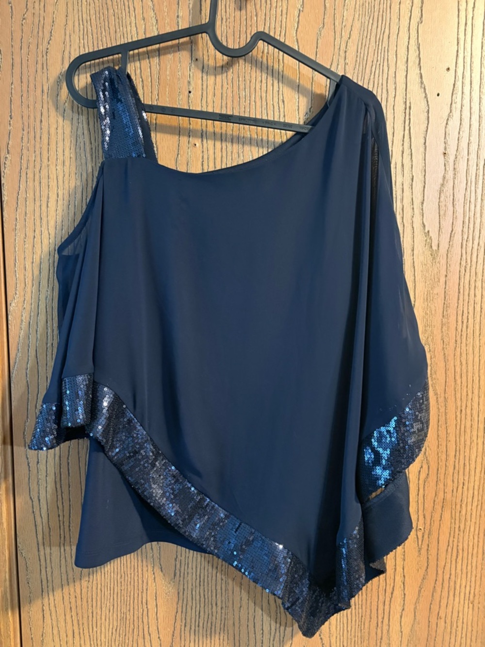 R&M Richard’s Navy Blue with Sequin Blouse and Pant Set- Mother of the Groom - Picture 2 of 8